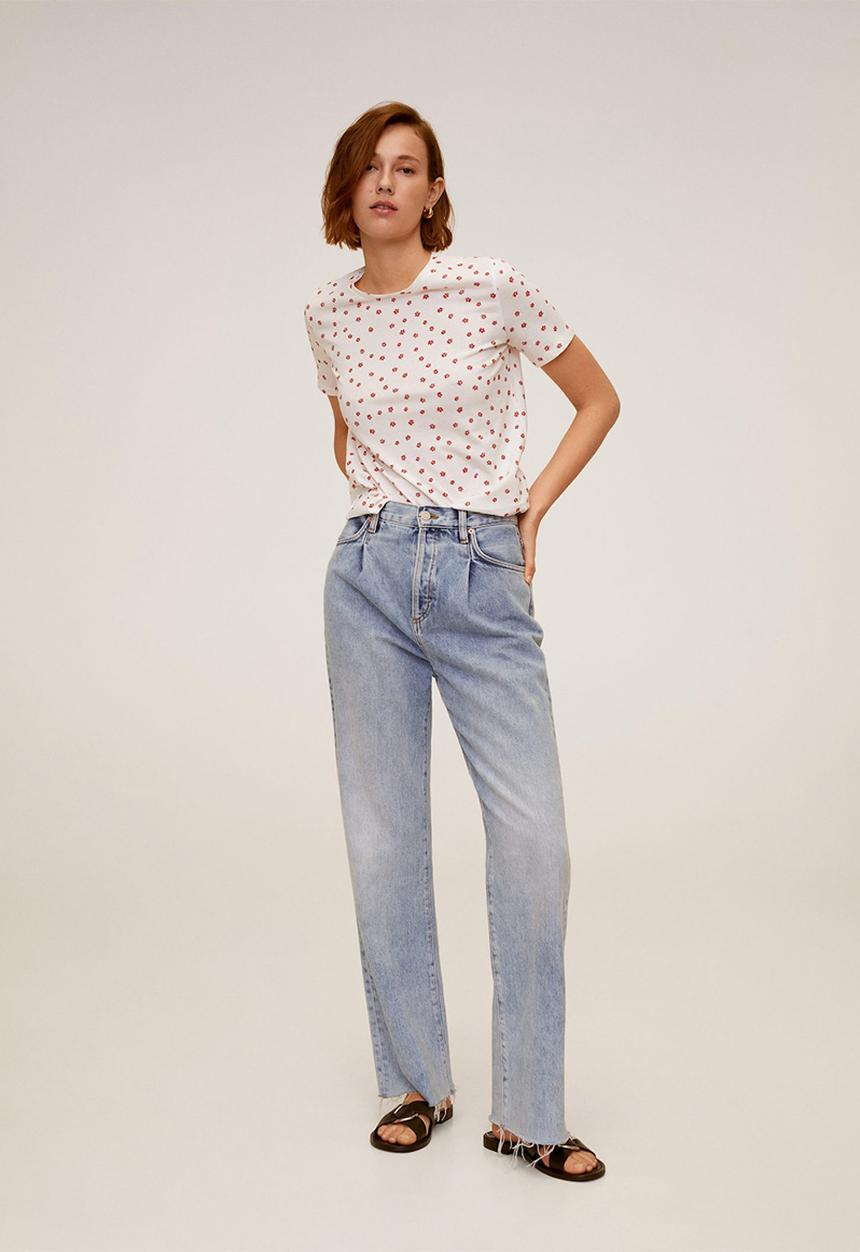 MANGO - T-shirt pschalo - white & red