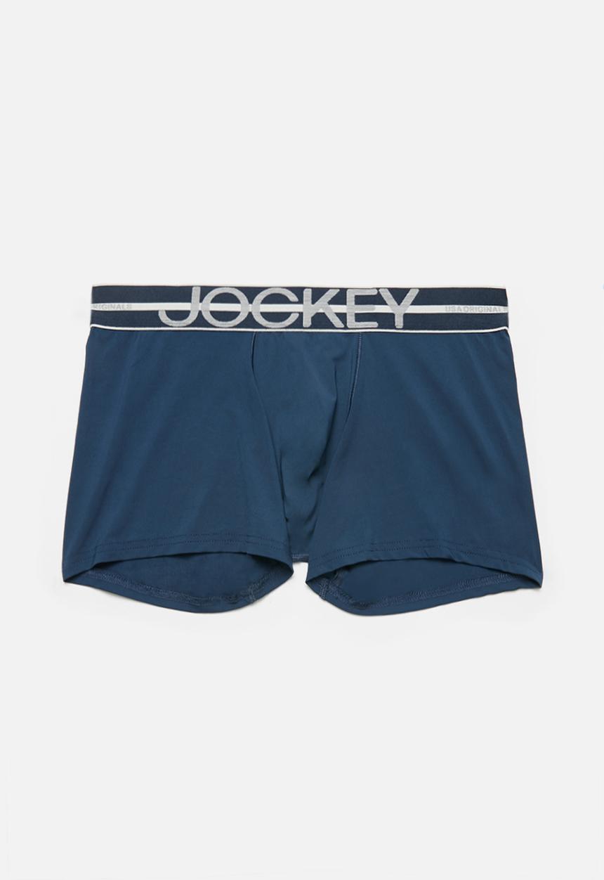 Jockey - Single plain nylon stretch short trunks - insignia blue