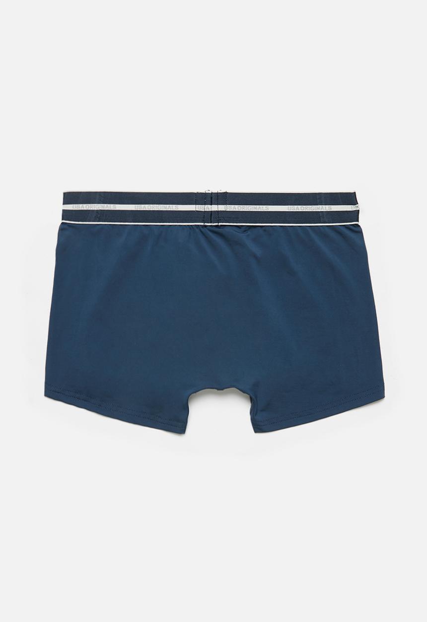 Jockey - Single plain nylon stretch short trunks - insignia blue