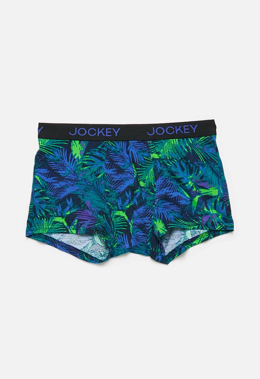 Jockey - Single qr-allover printed cotton stretch pouch trunks - tropical palms