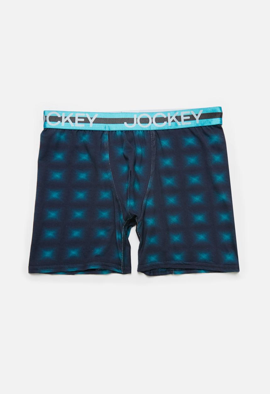 Jockey - Single aop long leg pouch trunks - blue squares