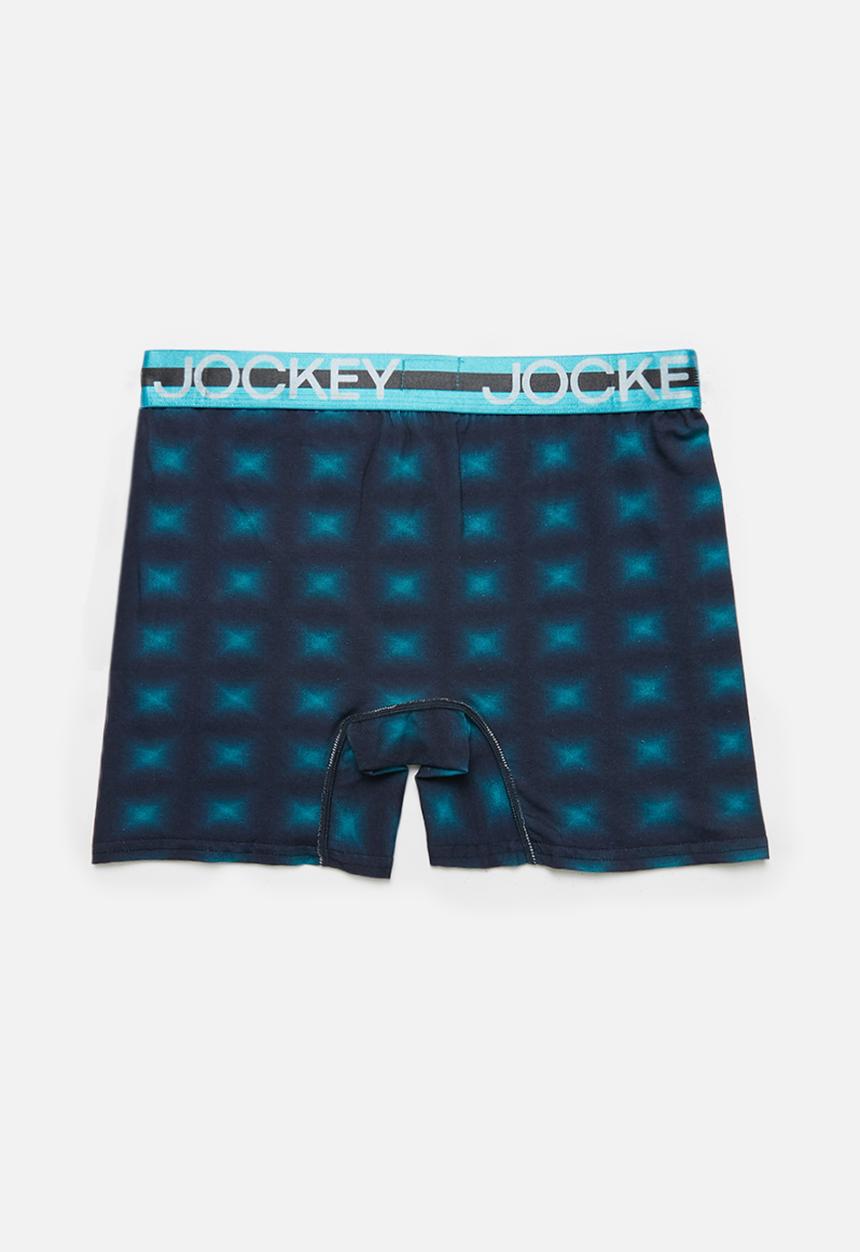 Jockey - Single aop long leg pouch trunks - blue squares