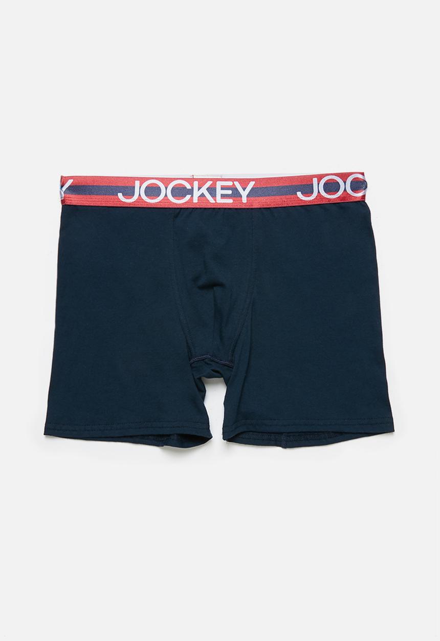 Jockey - Single trendz plain long leg pouch trunks - mid navy