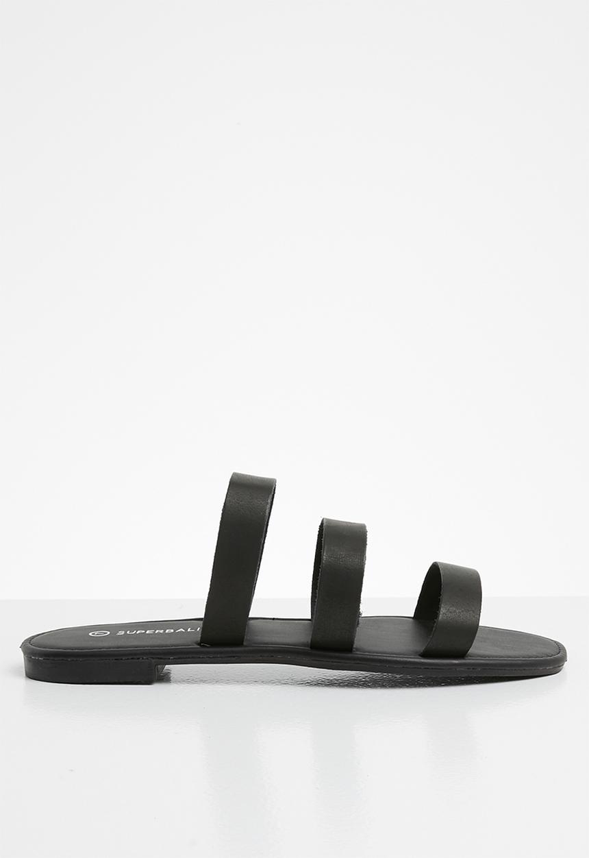 Superbalist - Luna leather slide - black