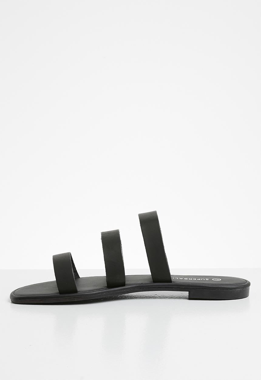 Superbalist - Luna leather slide - black