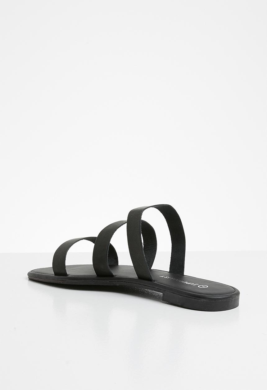 Superbalist - Luna leather slide - black