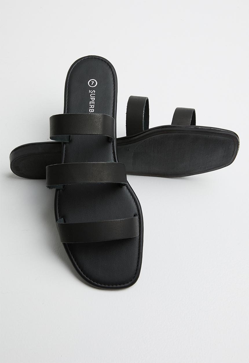 Superbalist - Luna leather slide - black