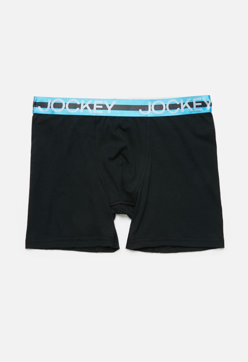 Jockey - Single trendz plain long leg pouch trunks - black