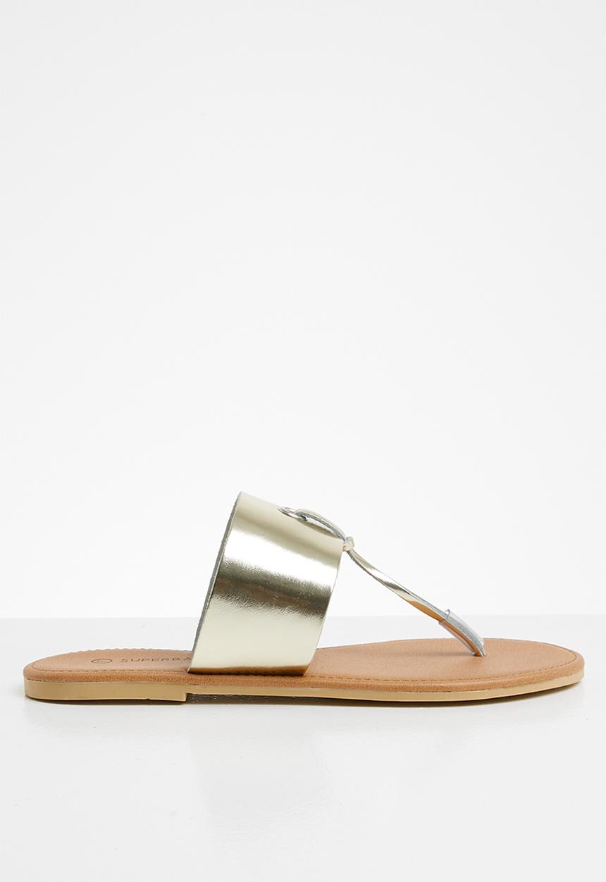 Superbalist - Jacki leather t-bar sandal - gold