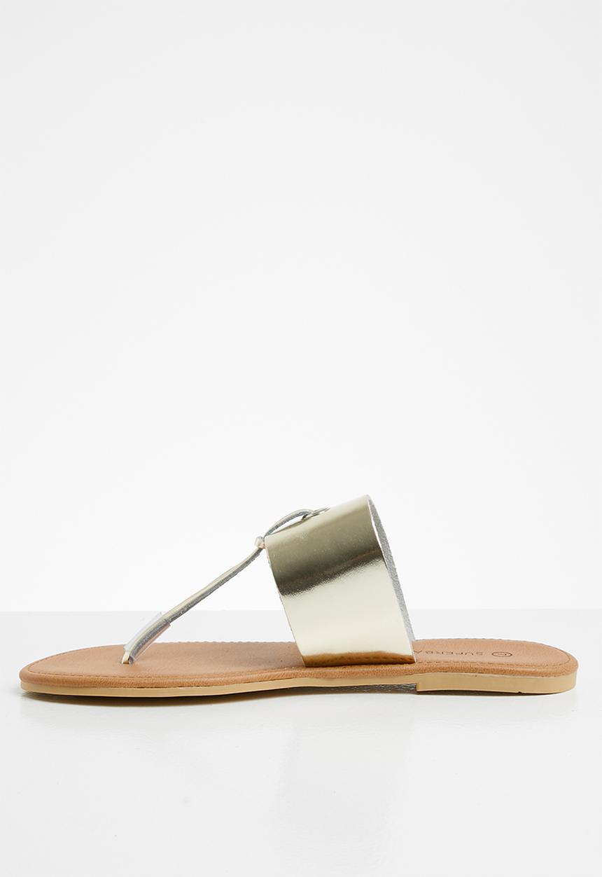 Superbalist - Jacki leather t-bar sandal - gold