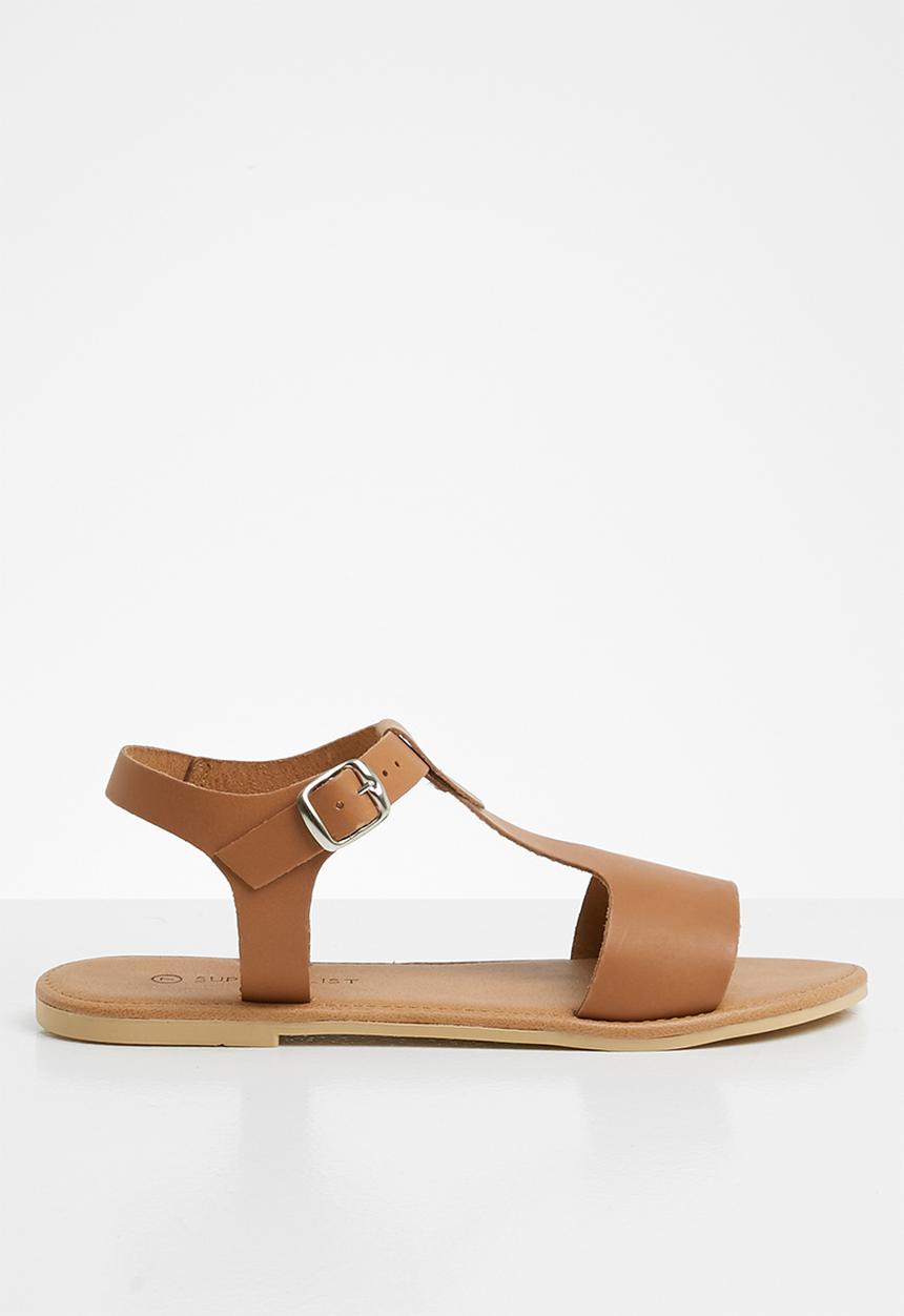 Superbalist - Jenna leather ankle strap sandal - tan