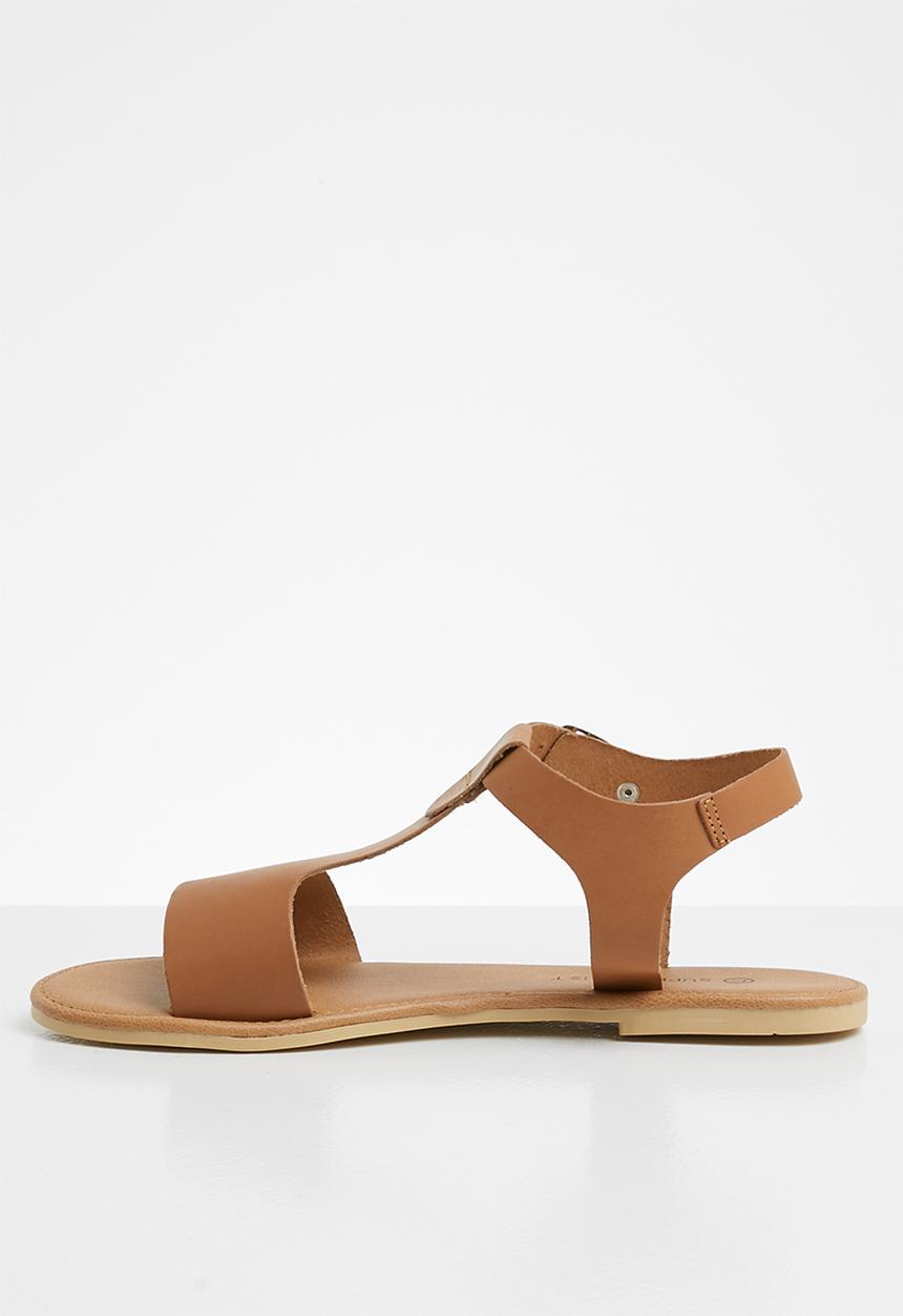 Superbalist - Jenna leather ankle strap sandal - tan