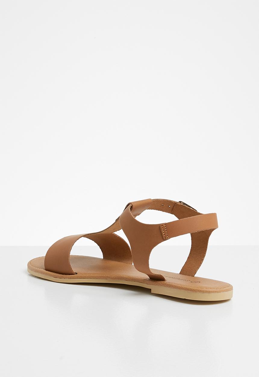 Superbalist - Jenna leather ankle strap sandal - tan