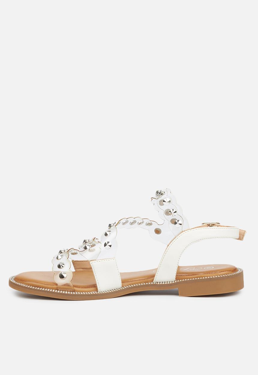 Miss Black - Ayga sandal - white