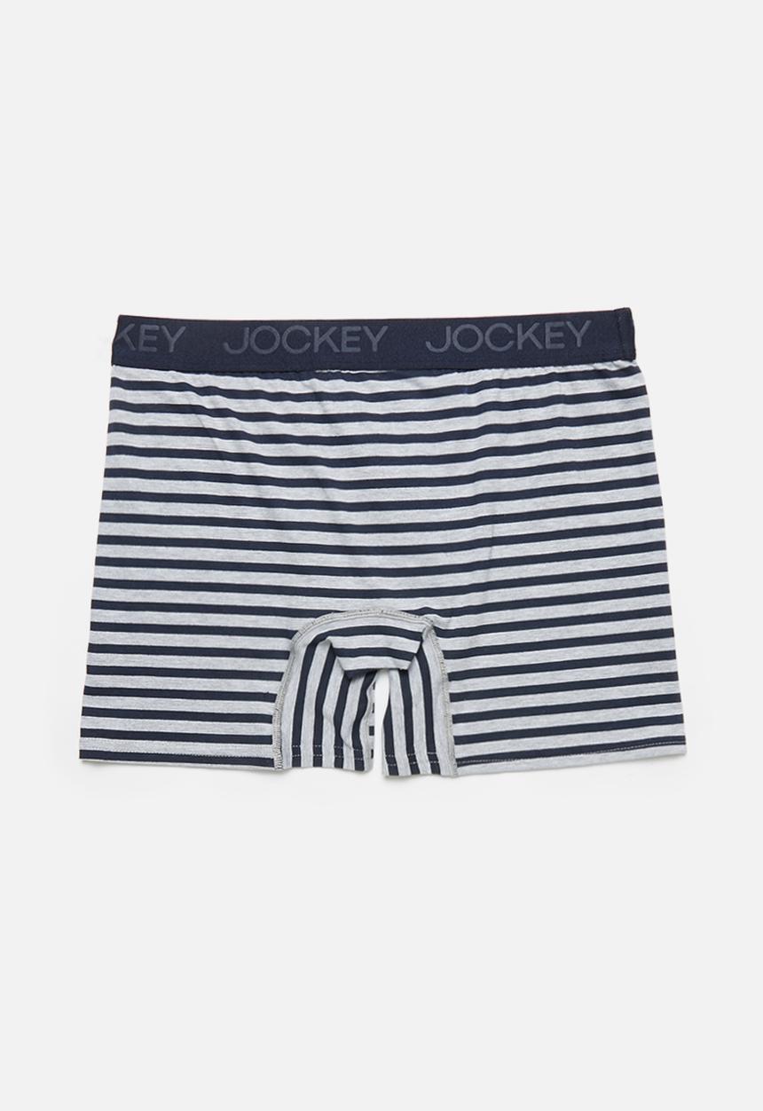 Jockey - 1 pack bot printed cotton stretch  l/leg pouch - grey & navy