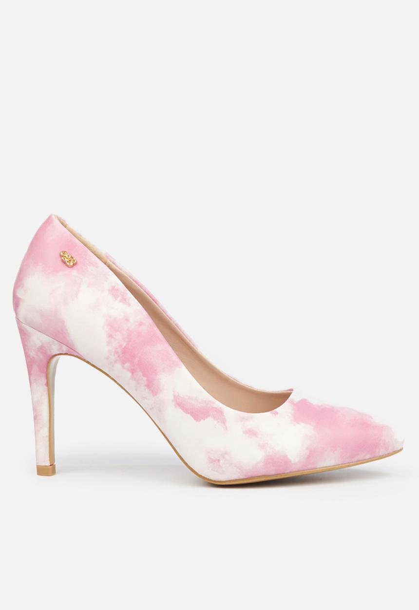 Miss Black - Tyedie court - pink & white 