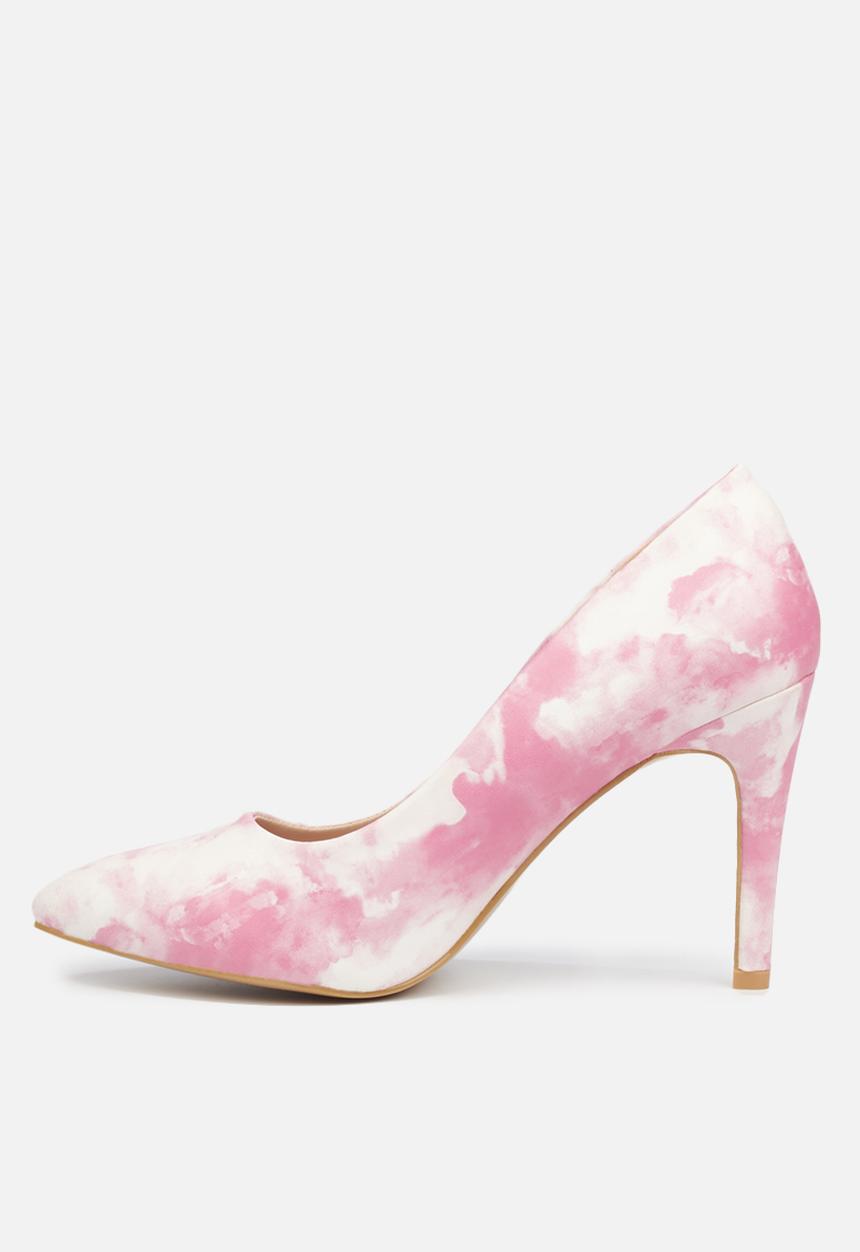 Miss Black - Tyedie court - pink & white 