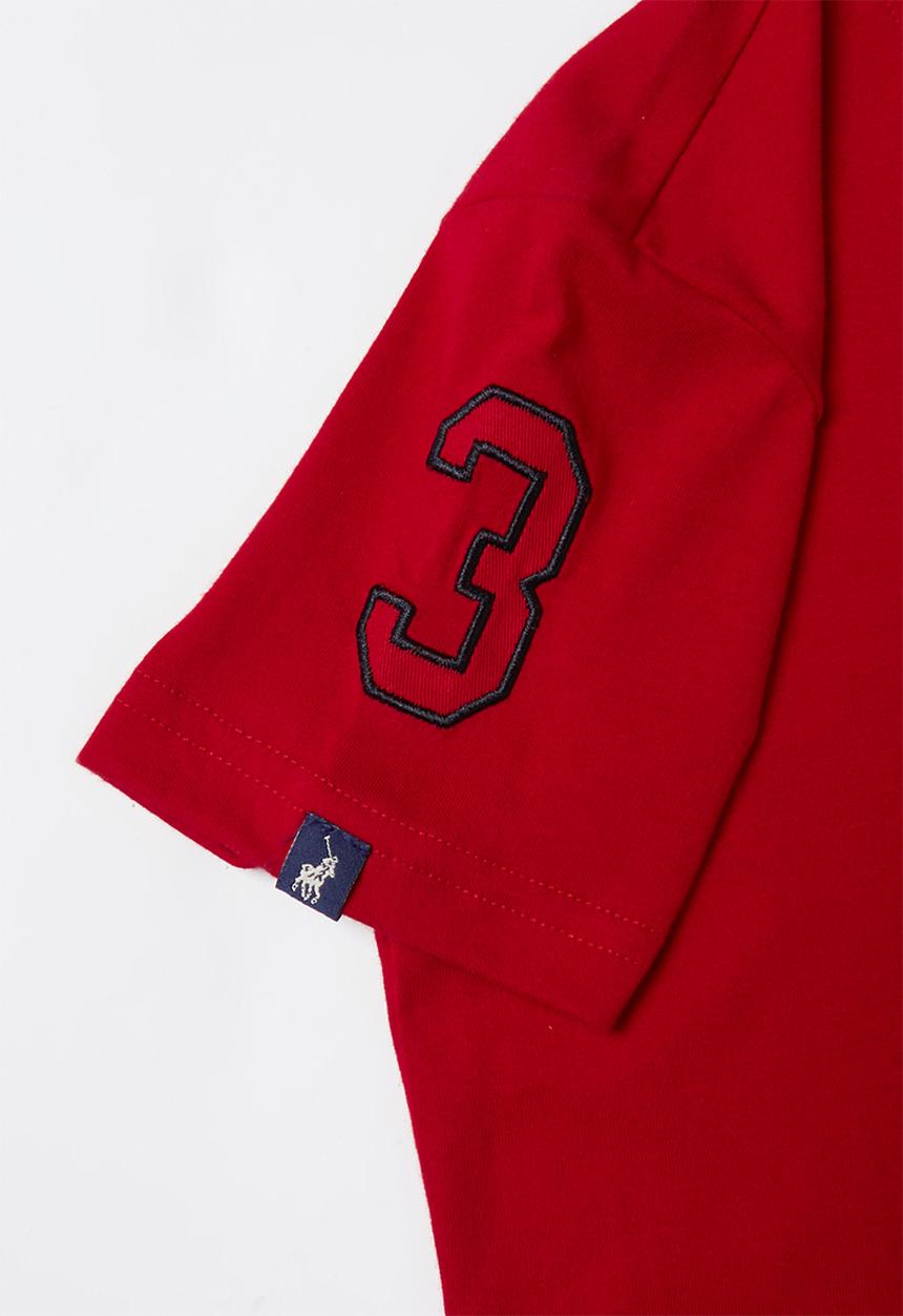 POLO - James numerical v-neck short sleeve tee - red
