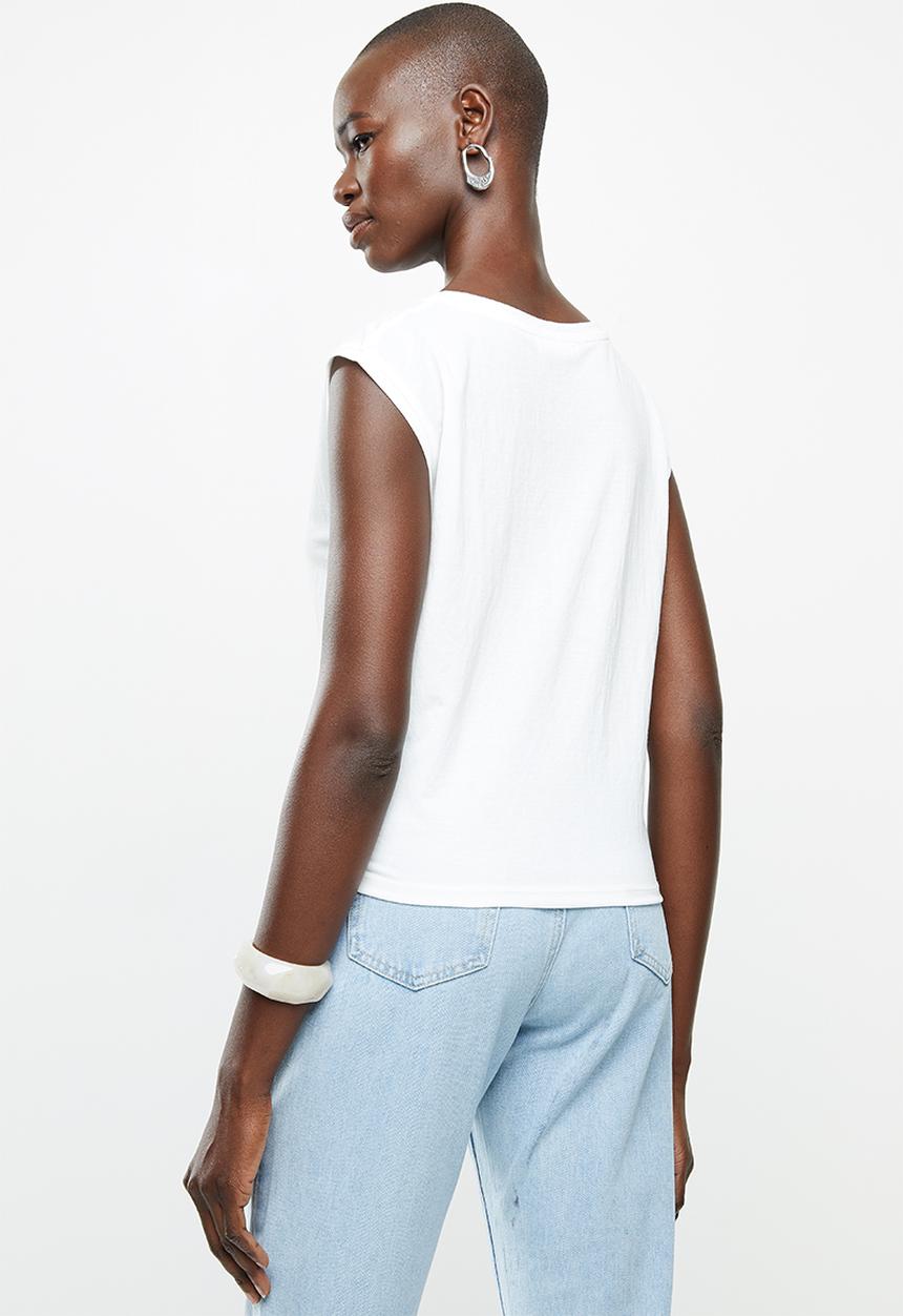 MANGO - T-shirt nudo - white