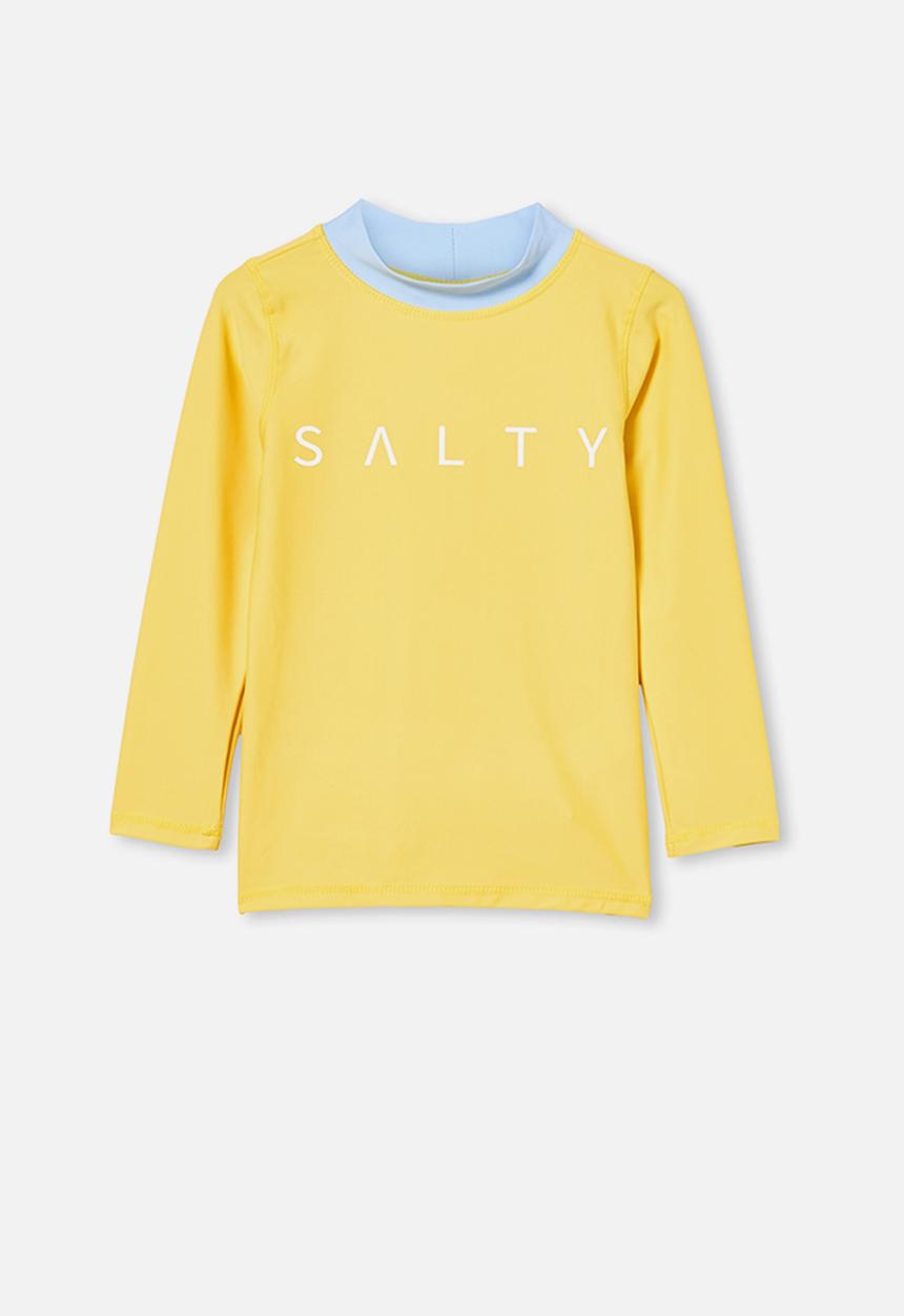 Cotton On - Flynn long sleeve rash vest - yellow 