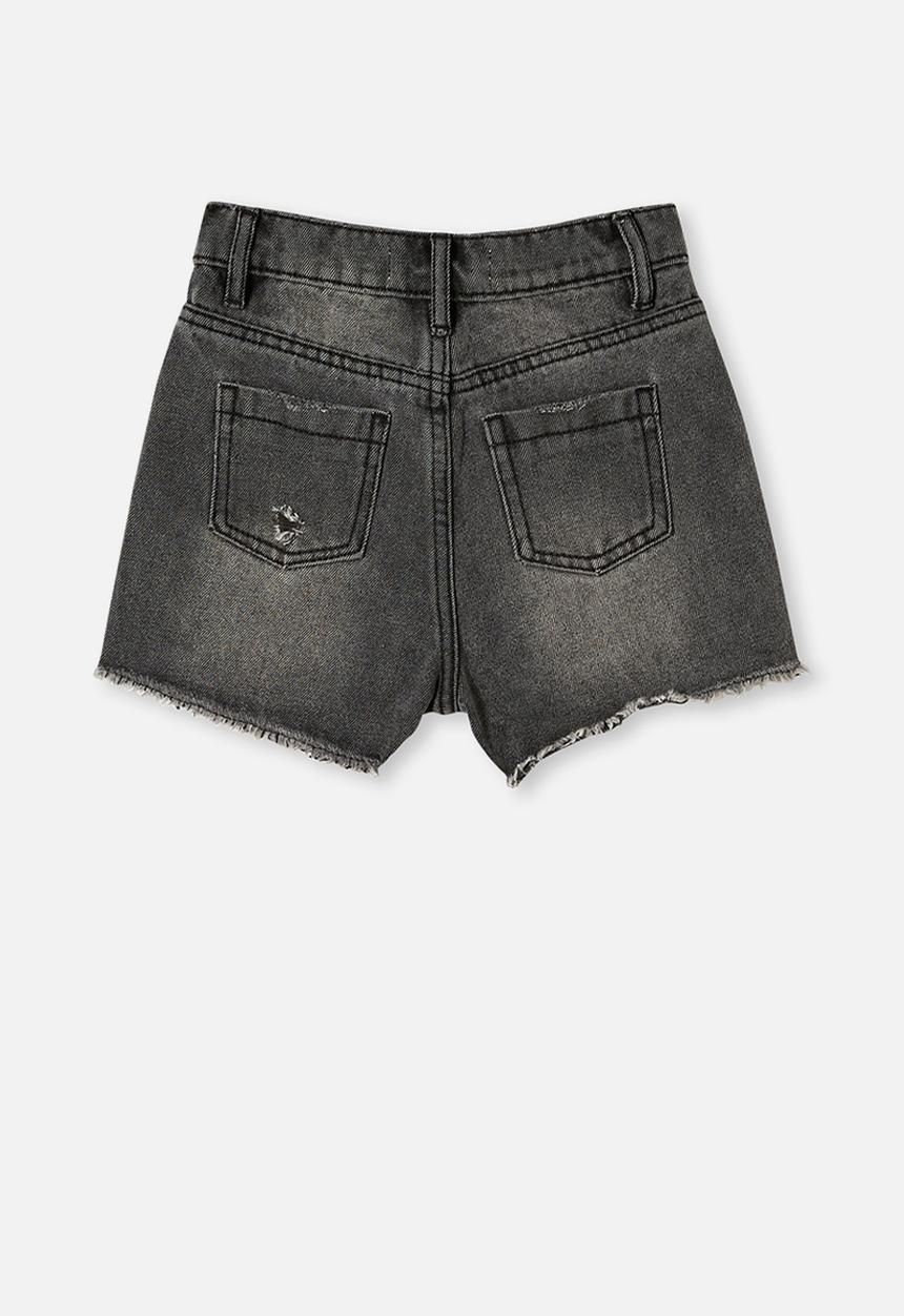 Cotton On - Sunny denim short - black wash/rips