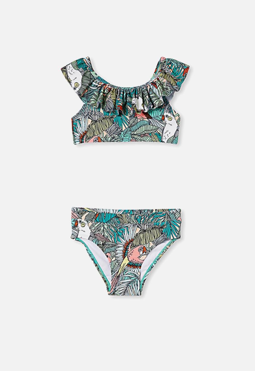 Cotton On - Frankie frill bikini - tropical birds