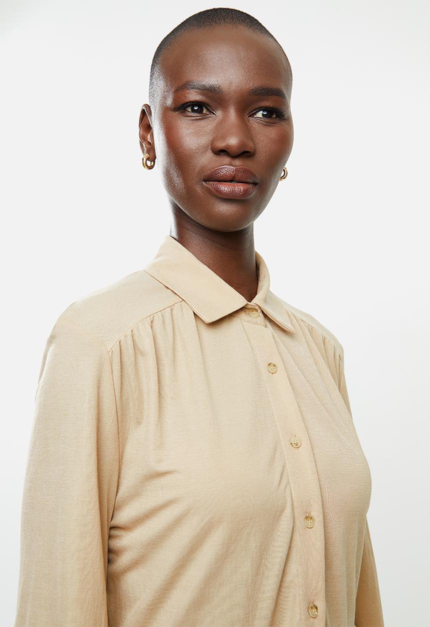 MANGO - Shirt dress lillian - beige 