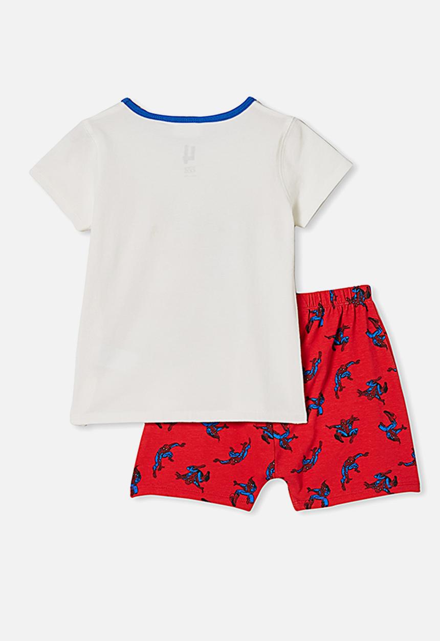 Cotton On - Hudson short sleeve pj set - Spiderman vanilla