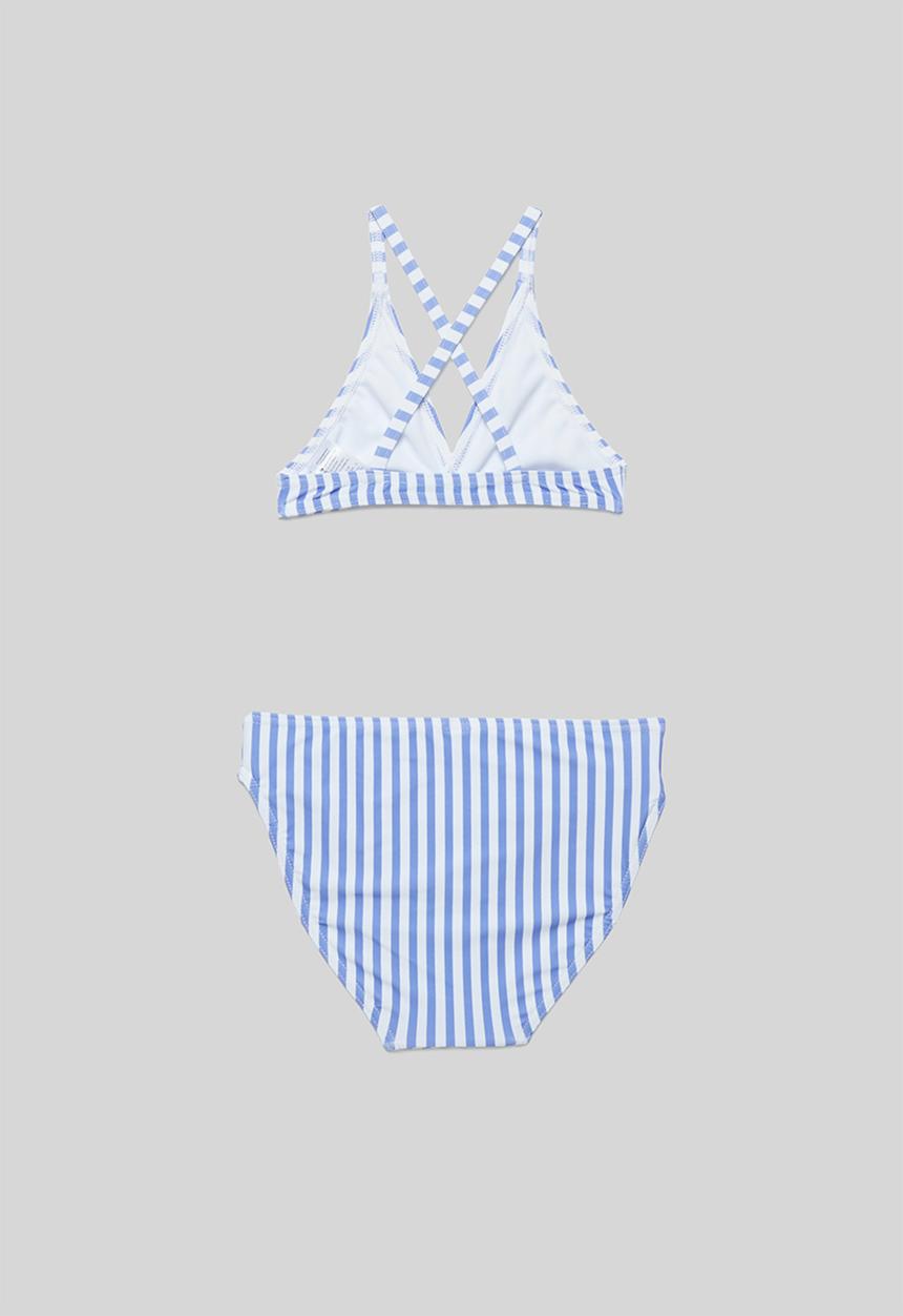 Rebel Republic - Girls stripe bikini - blue