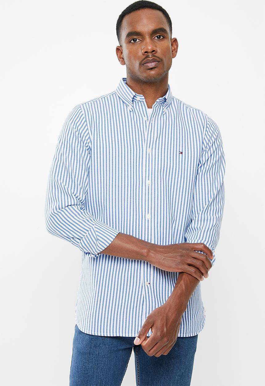 Tommy Hilfiger - Slim textured stripe shirt - regatta & bright white