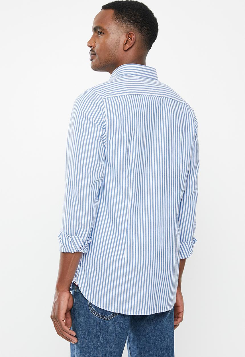 Tommy Hilfiger - Slim textured stripe shirt - regatta & bright white
