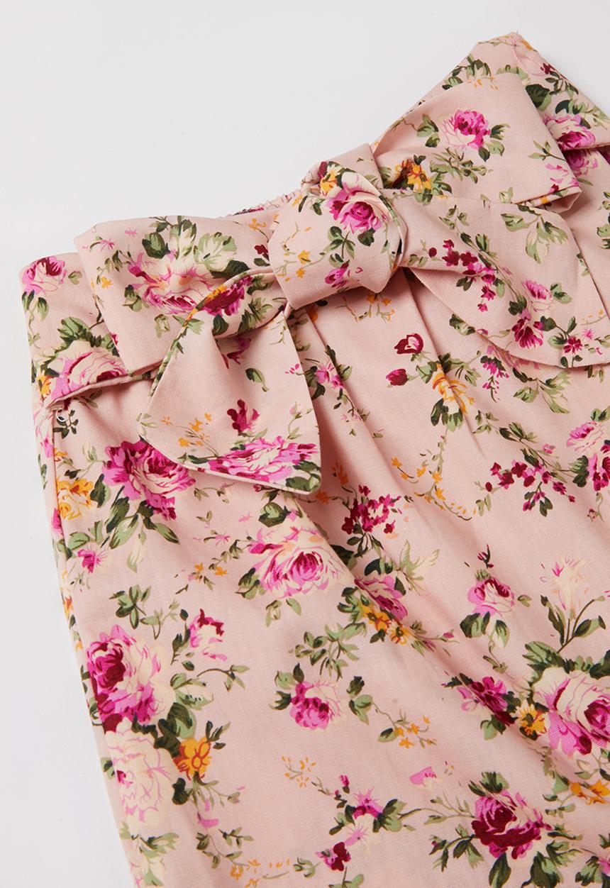 Pop Candy - Floral pants & tee set - pink