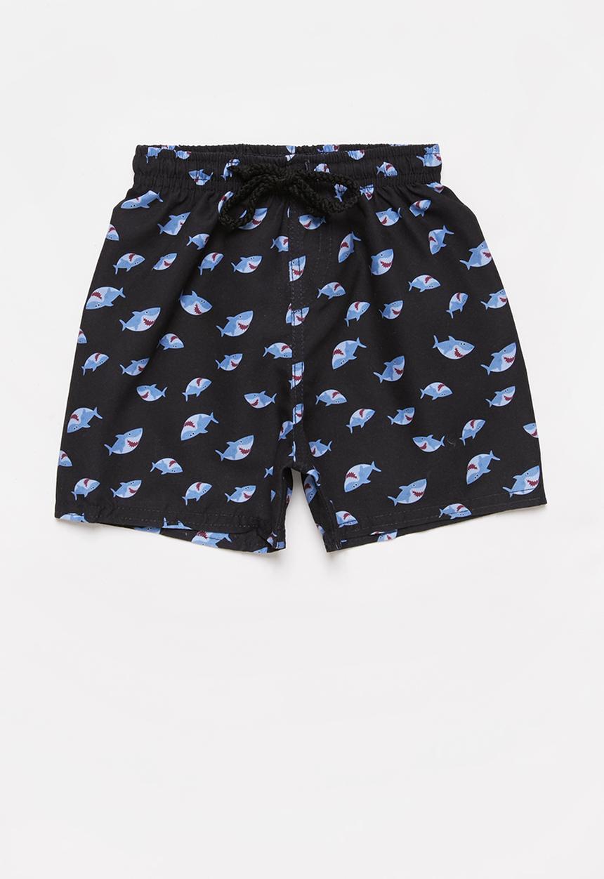 Pop Candy - Boys printed swimshorts - black & blue 