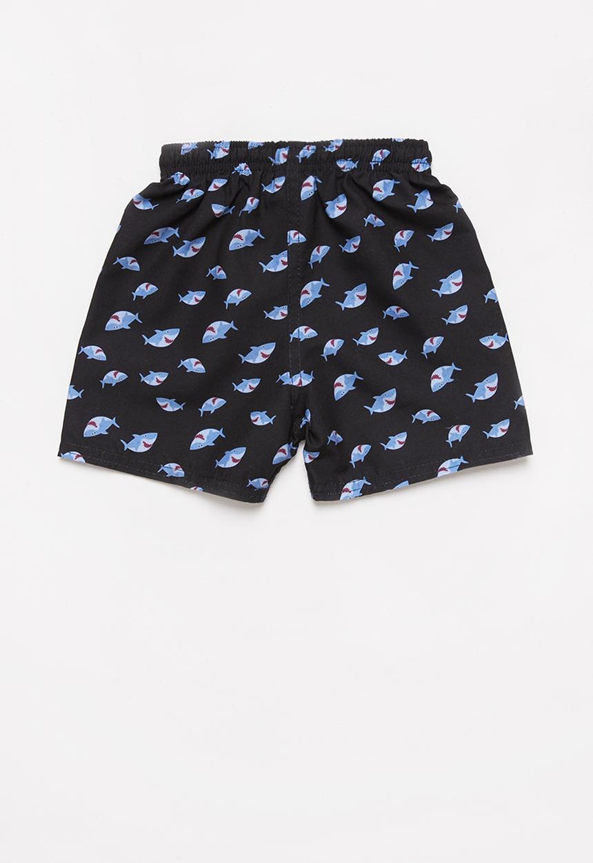 Pop Candy - Boys printed swimshorts - black & blue 