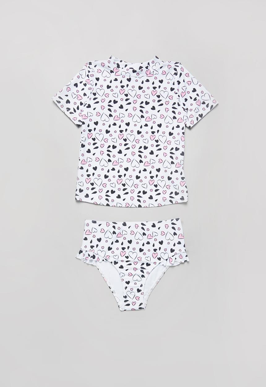 Pop Candy - Heart print two piece swimsuit - multi
