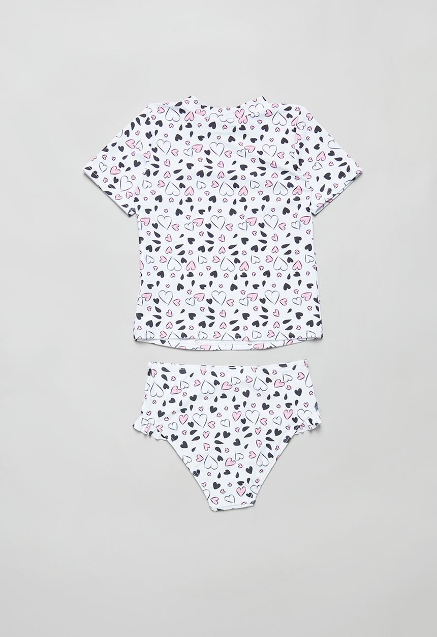 Pop Candy - Heart print two piece swimsuit - multi