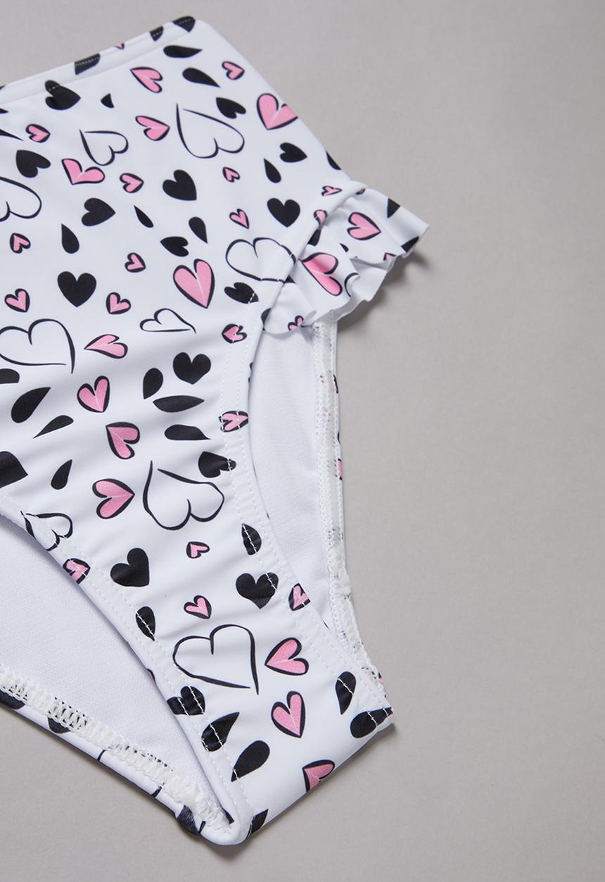 Pop Candy - Heart print two piece swimsuit - multi