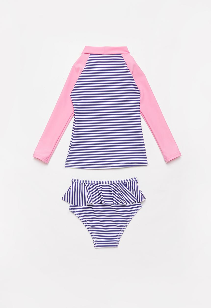 Pop Candy - Stripe 2 piece swimsuit - navy & pink 