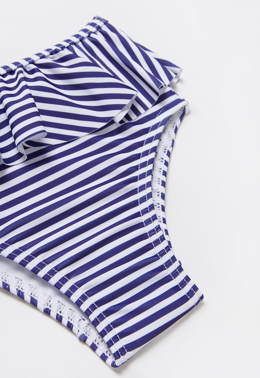 Pop Candy - Stripe 2 piece swimsuit - navy & pink 