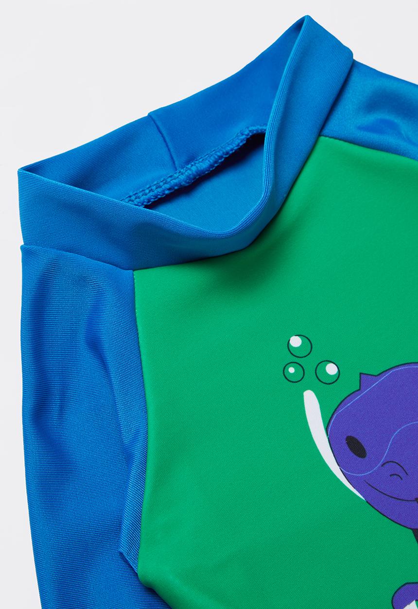 Pop Candy - Baby boys rash vest - green & blue