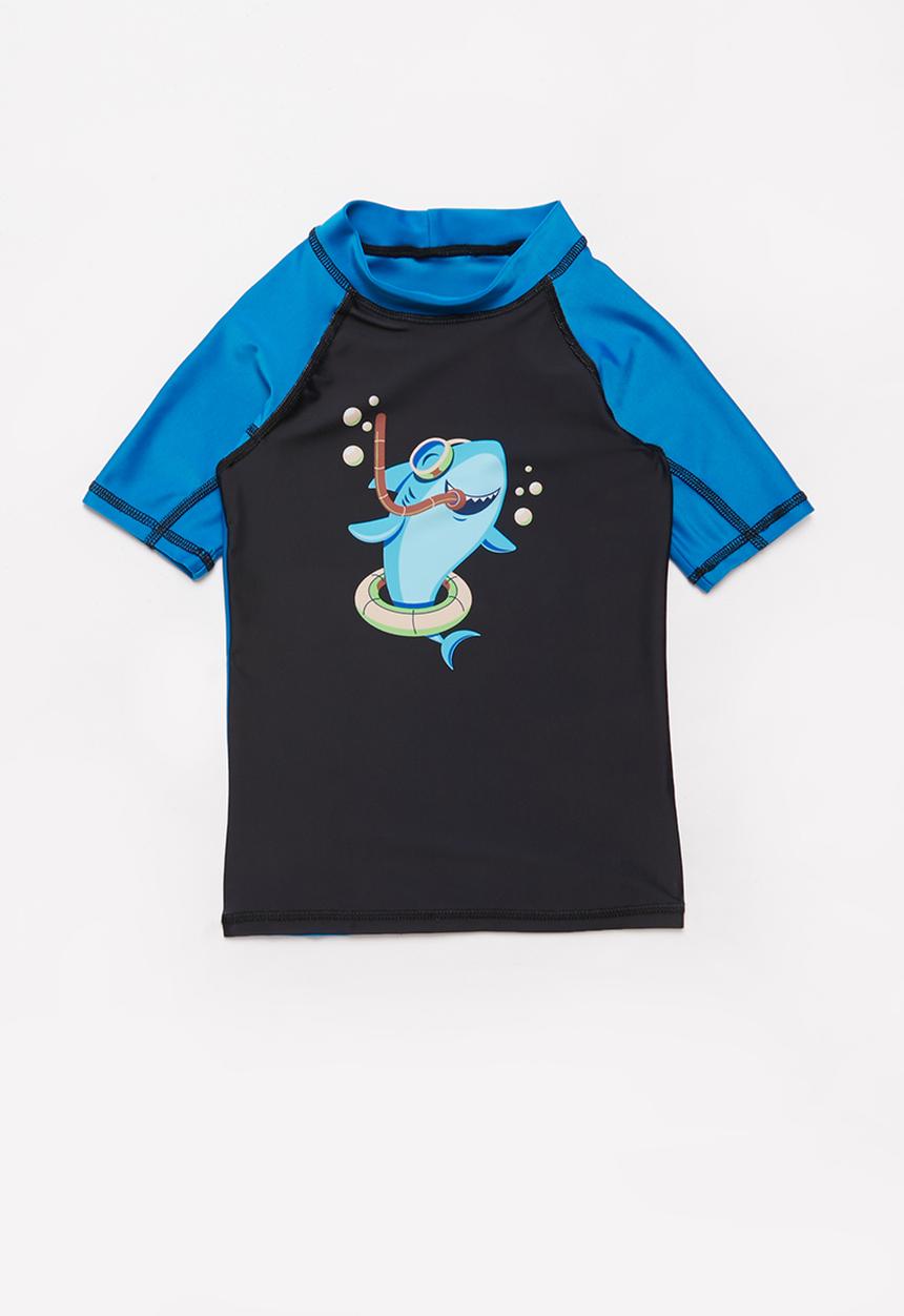Pop Candy - Boys rash vest - blue & black