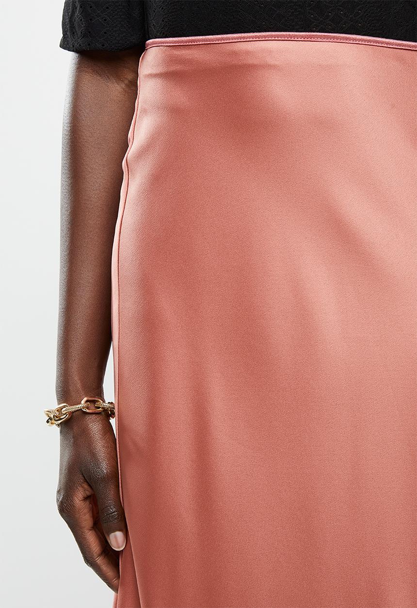 VELVET - Satin bias midi skirt - rose shadow