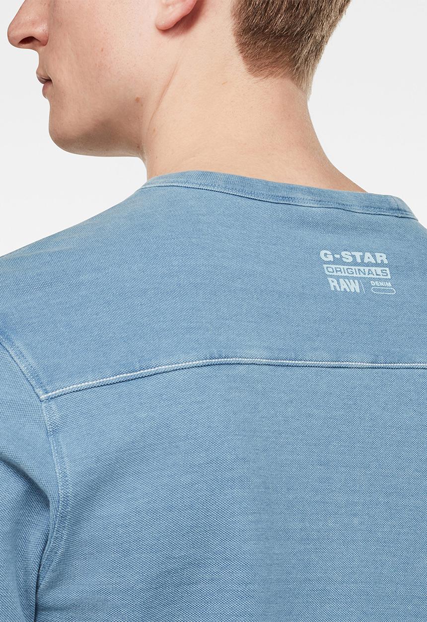 G-STAR - Indigo raw embro GR pocket tee - light blue