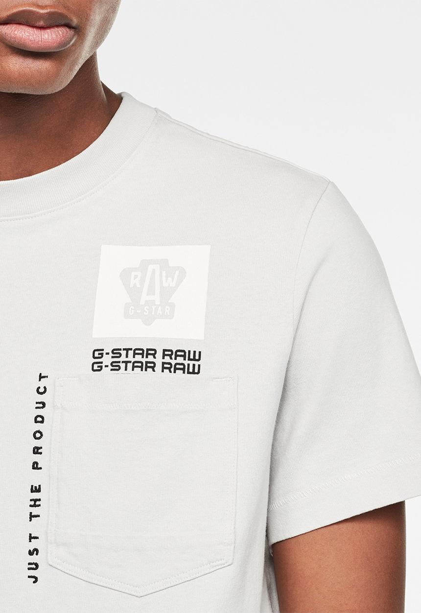 G-STAR - Multi logo pocket GR tee - grey