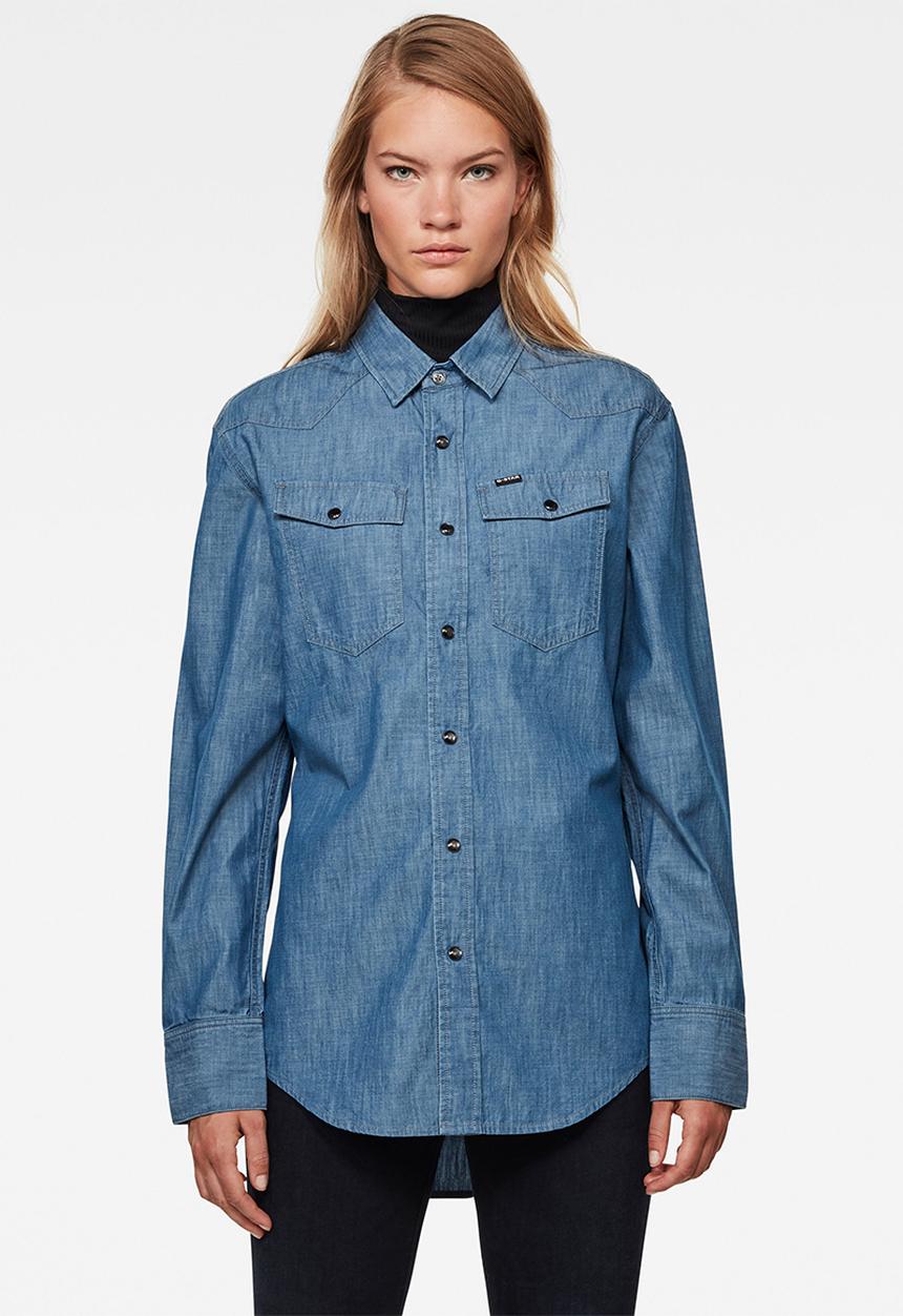 G-STAR - 3301 Relaxed shirt long sleeve - blue