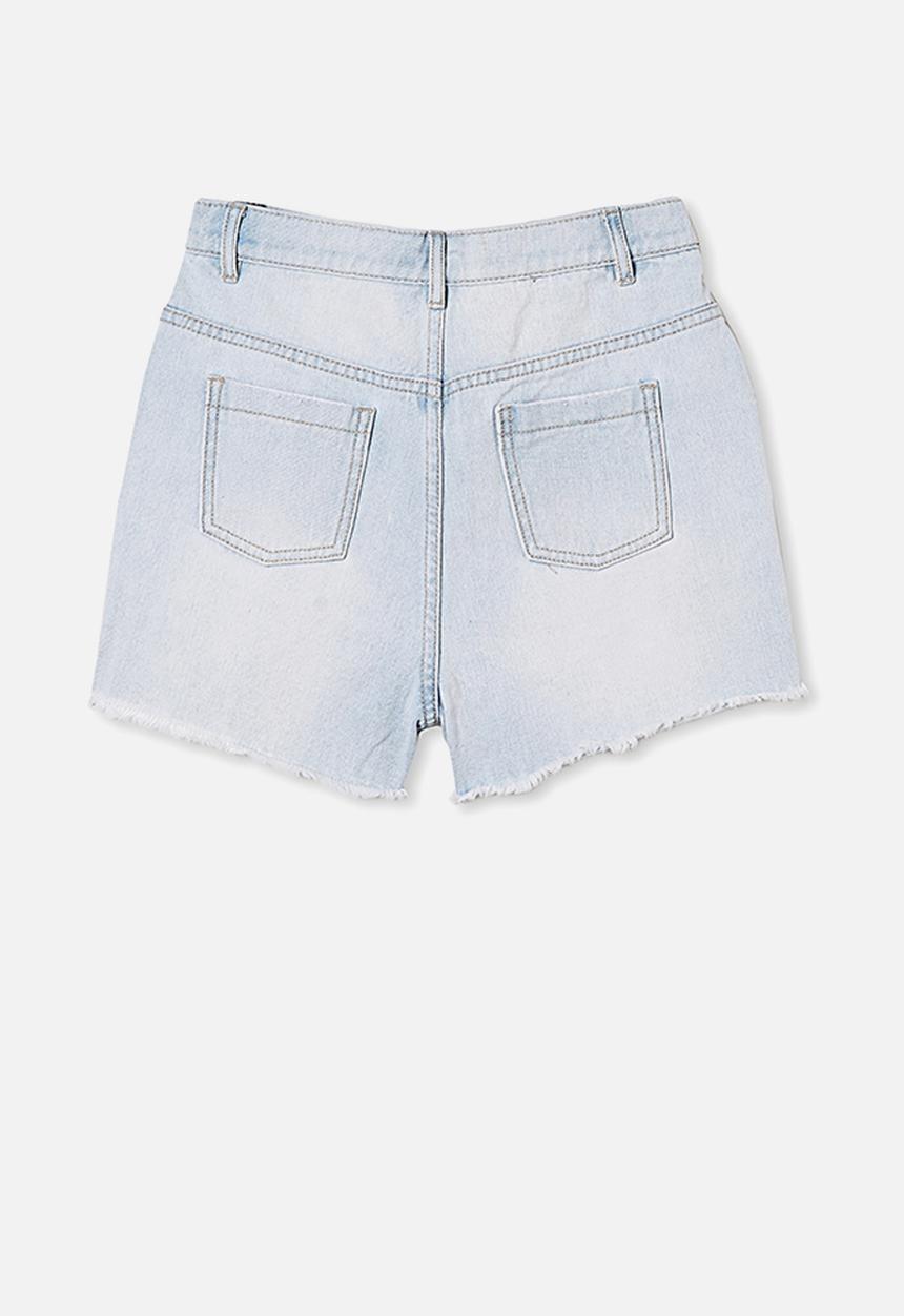Free by Cotton On - Sully denim shorts - bleach wash rips