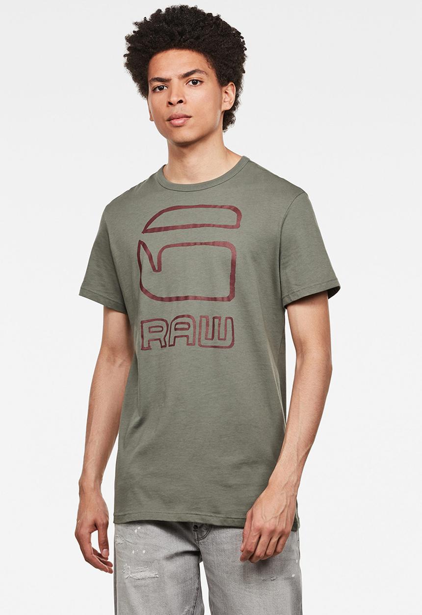 G-STAR - Graphic GRaw straight T-shirt - khaki