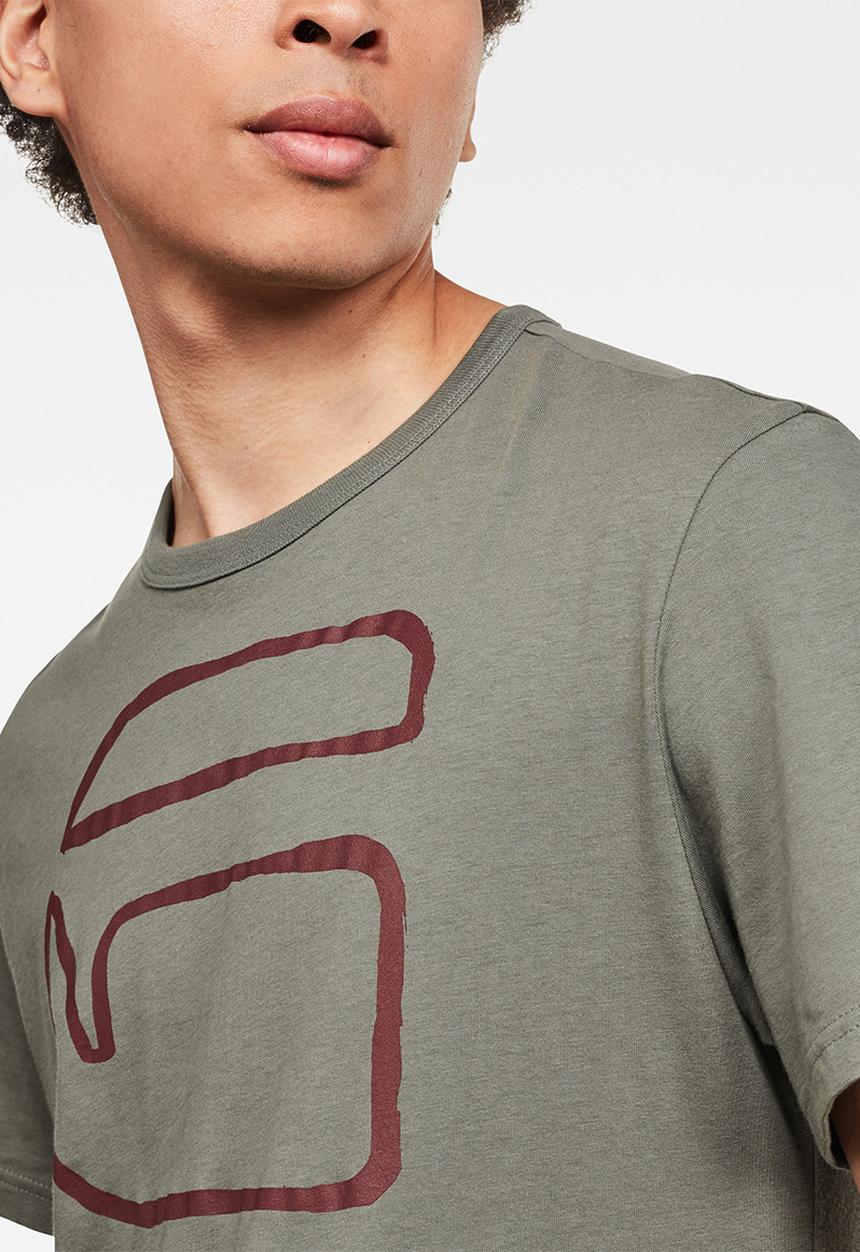 G-STAR - Graphic GRaw straight T-shirt - khaki