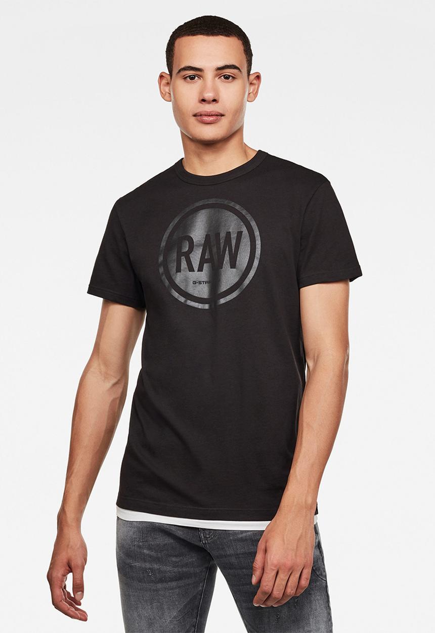 G-STAR - Graphic straight T-shirt - black