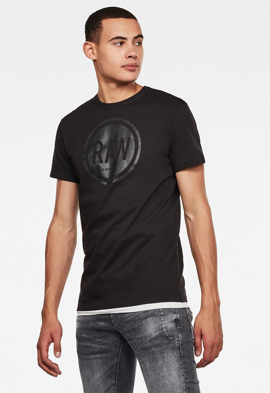 G-STAR - Graphic straight T-shirt - black